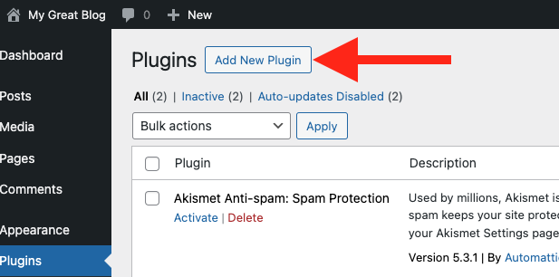 add new wordpress plugin