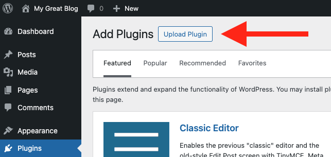 upload plugin