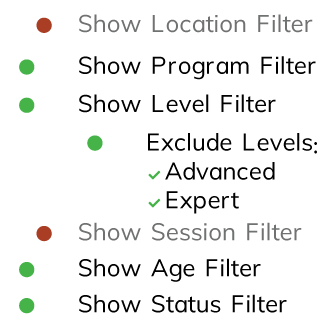 Filter Plot Specs